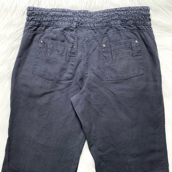 SOLD-Athleta Stormy Blue Linen Trouser Pants - Picture 5 of 8